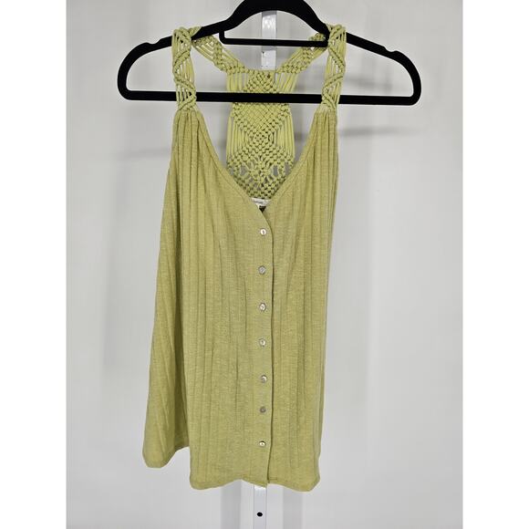 Maurices Womens Sz 2 (2X) Racerback Tank Top Lime Green Braided Crochet Back NEW - Picture 1 of 3